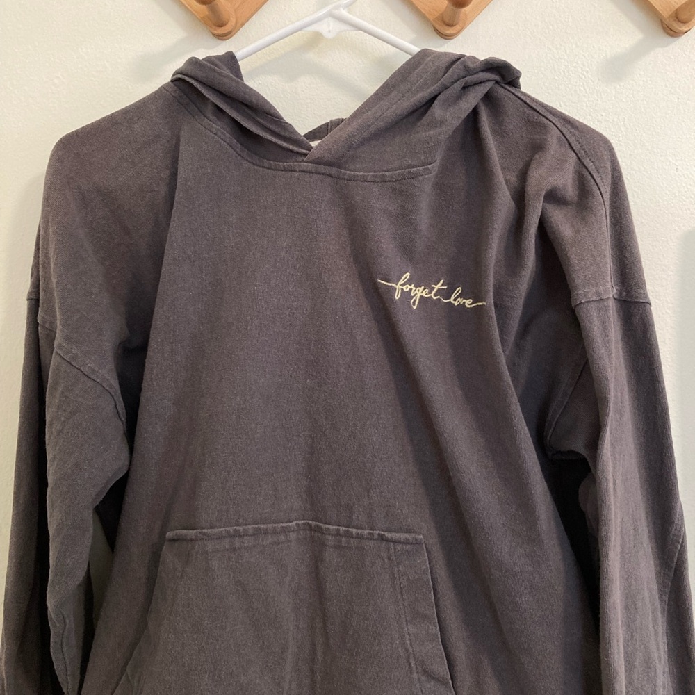 Gray Hoodie with Embroidered Detail